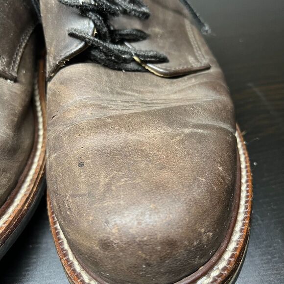 LL Bean Men\'s 9.5M Brown Leather Chukka Vibram Hiking Boots KV05 04 Round Toe